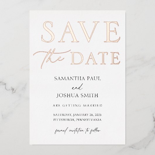 Date Foil招待状の保存 箔招待状 (正面)