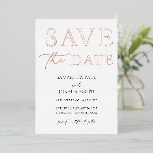 Date Foil招待状の保存 箔招待状 (立ち正面)