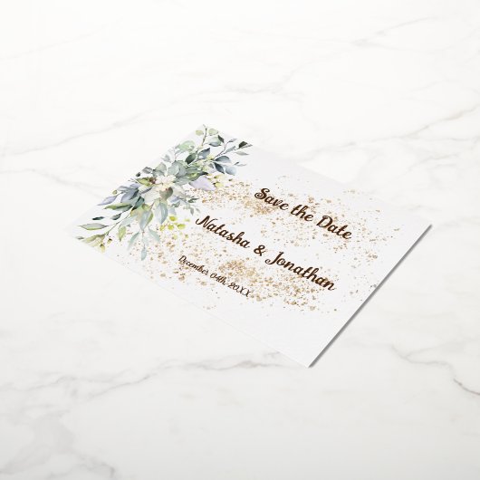 Date Foil招待状葉書の保存 箔招待状ポストカード (回転した状態)