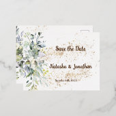 Date Foil招待状葉書の保存 箔招待状ポストカード (正面/裏面)