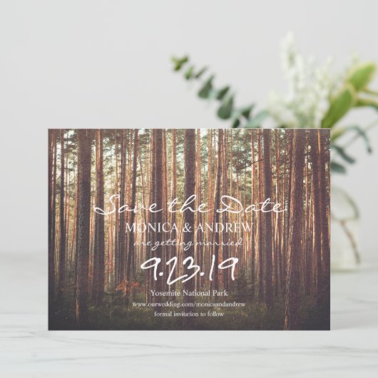 Date Forest Tree素朴招待状の保存 招待状 (スタンド正面)