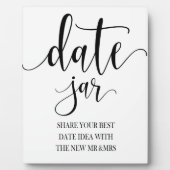 Date jar結婚のサインTabletop Plake with Easel フォトプラーク (正面)