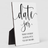 Date jar結婚のサインTabletop Plake with Easel フォトプラーク (側面)
