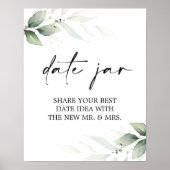Date Jar Bridal Shower sign ポスター (正面)