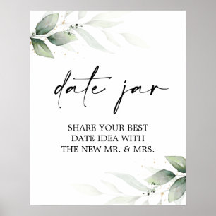 Date Jar Bridal Shower sign ポスター