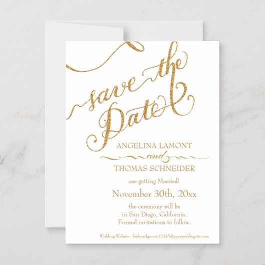 Date MagnetはがきScript Cligraphyの保存 マグネット招待状 (正面)