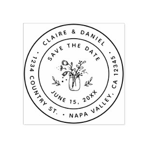 Date Mason Jar差出人住所の保存 ラバースタンプ