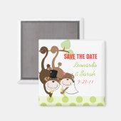 Date Monkeyのカップルの結婚マグネットの好意を保存 マグネット (正面/裏面)