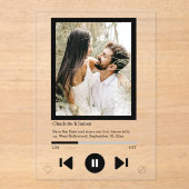 Date Music Playerの最初のダンスフォトを保存 アクリル招待状 (正面)