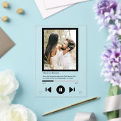 Date Music Playerの最初のダンスフォトを保存 アクリル招待状 (インサイチュ (ウェディング))