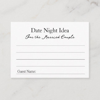 Date Night Ideas Advice Card アドバイスカード