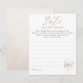 Date Night Ideas Whimsical Bow Bridal Shower Game エンクロージャーカード