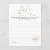 Date Night Ideas Whimsical Bow Bridal Shower Game エンクロージャーカード (正面)