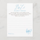 Date Night Ideas Whimsical Bow Bridal Shower Game エンクロージャーカード (正面)