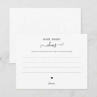 Date Night Jar Signの結婚アドバイスシャワーモダン ノートカード