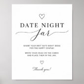 Date Night Jar Sign Printable Bridal Shower Game ポスター (正面)