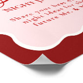 Date Night valentine Bridal Shower wedding Sign ポスター (角)