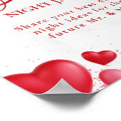 Date Night valentine Bridal Shower wedding Sign ポスター (角)