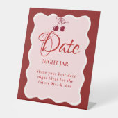 Date Night valentine Bridal Shower wedding Sign 台座サイン (正面)