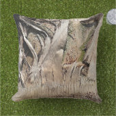 Date Palm Tree Trunkテクスチャのクローズアップ写真イメージ アウトドアクッション (芝生)