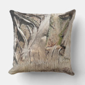 Date Palm Tree Trunkテクスチャのクローズアップ写真イメージ アウトドアクッション (正面)