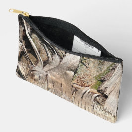 Date Palm Tree Trunkテクスチャのクローズアップ写真イメージ アクセサリーポーチ