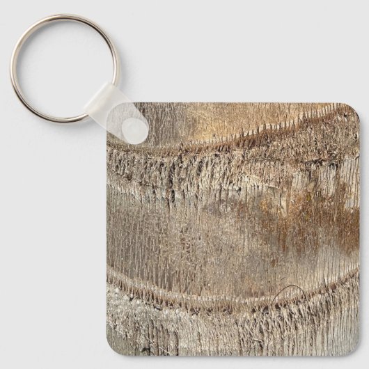 Date Palm Tree Trunkテクスチャのクローズアップ写真イメージ キーホルダー (正面)