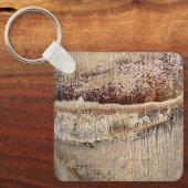 Date Palm Tree Trunkテクスチャのクローズアップ写真イメージ キーホルダー (正面)