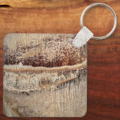 Date Palm Tree Trunkテクスチャのクローズアップ写真イメージ キーホルダー (裏面)