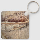 Date Palm Tree Trunkテクスチャのクローズアップ写真イメージ キーホルダー (裏面)