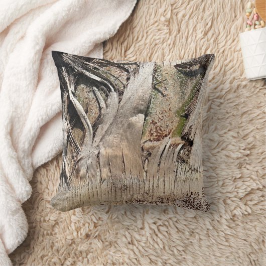 Date Palm Tree Trunkテクスチャのクローズアップ写真イメージ クッション (ブランケット)