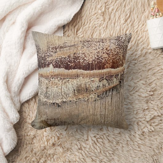 Date Palm Tree Trunkテクスチャのクローズアップ写真イメージ クッション (ブランケット)