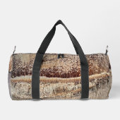 Date Palm Tree Trunkテクスチャのクローズアップ写真イメージ ダッフルバッグ (裏面)