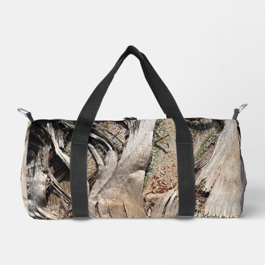 Date Palm Tree Trunkテクスチャのクローズアップ写真イメージ ダッフルバッグ (正面)