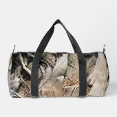 Date Palm Tree Trunkテクスチャのクローズアップ写真イメージ ダッフルバッグ (裏面)