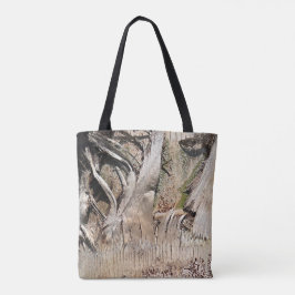 Date Palm Tree Trunkテクスチャのクローズアップ写真イメージ トートバッグ