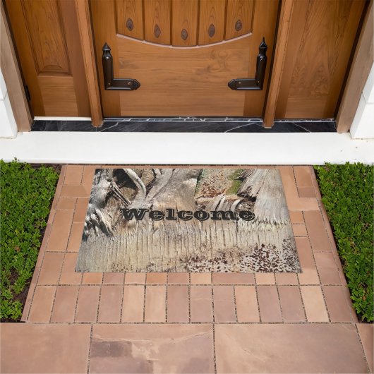 Date Palm Tree Trunkテクスチャのクローズアップ写真イメージ ドアマット (室外)