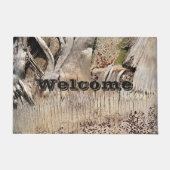 Date Palm Tree Trunkテクスチャのクローズアップ写真イメージ ドアマット (正面)