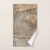 Date Palm Tree Trunkテクスチャのクローズアップ写真イメージ バスタオルセット (ハンドタオル)