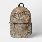 Date Palm Tree Trunkテクスチャのクローズアップ写真イメージ プリントバックパック (正面)