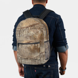 Date Palm Tree Trunkテクスチャのクローズアップ写真イメージ プリントバックパック