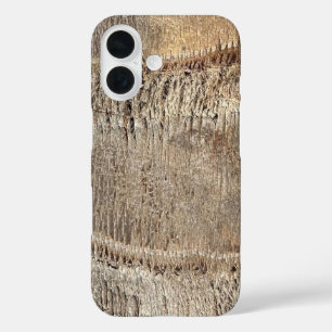 Date Palm Tree Trunkテクスチャのクローズアップ写真イメージ iPhone 16ケース