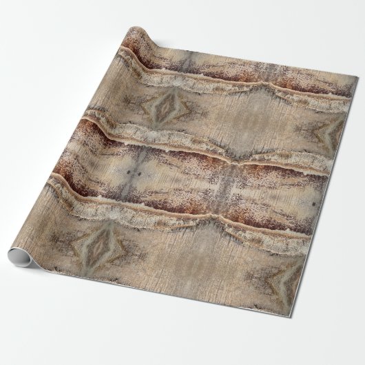Date Palm Tree Trunk Textureクローズアップ写真 ラッピングペーパー (アンロールド)