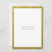 Date Photo Collageの金ゴールド結婚グリッターの保存 セーブザデート (裏面)