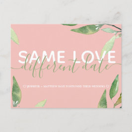 Date Pink Botanical'sの変更 案内ポストカード