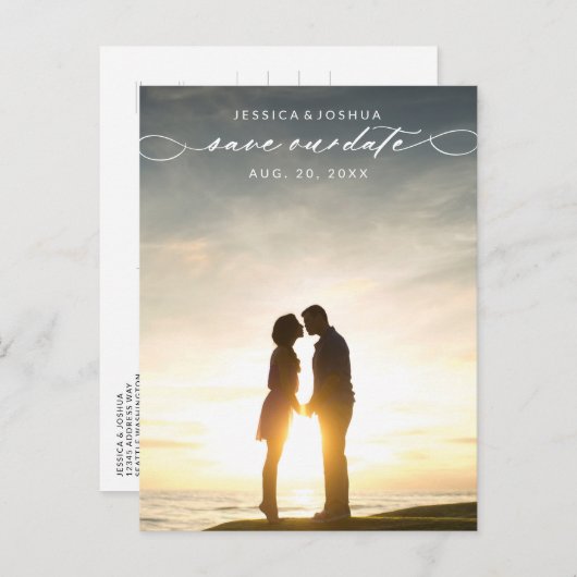 Date Scriptフォトポストカードの保存 案内ポストカード (正面/裏面)