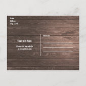 Date Script モダン Wood Photoの素朴保存 案内ポストカード (裏面)