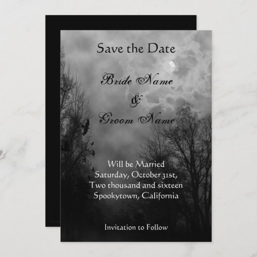 Date Skyアナウンスカー幽霊のよく出るドを保存する 案内状 (正面/裏面)