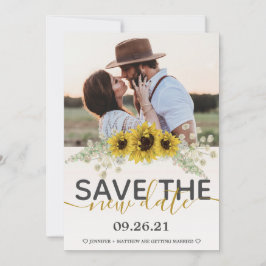 Date Sunflowersの写真を結婚保存する 案内状