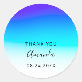 Date Sweet 16th 結婚's Blueさんグラデーション ラウンドシール